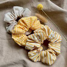 Scrunchie de lino al por mayor con lazo para el pelo de lino y scrunchies de lino/algodón personalizados con tela de lino/algodón - Product Image 3