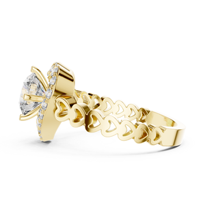 Anillo de Diamante Cultivado en Laboratorio con Corte Solitario de 1.30ct, Oro Sólido de 10K con Baño de Rodio, Certificado EF VS1, Joyería de Compromiso Moderna para Mujer - Product Image 2