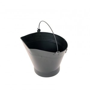 Cubo para carbón con recubrimiento de polvo negro y mango de madera, para uso en el hogar, jardín o exteriores, cubo para cenizas galvanizado, hecho a mano, al por mayor - Product Image 6