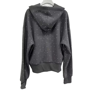 Sudadera con capucha de diamantes de imitación de alta calidad para mujer Sudadera con capucha con cremallera de cristal Estilo de diamantes de imitación personalizados OEM - Product Image 2