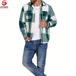 High Quality 2025 New Styles Fit Flannel <b>Shirt</b> For <b>Men</b> Cotton Button Up <b>Shirts</b> New Design Flannel <b>Shirts</b> <b>With</b> Front <b>Pocket</b> - Product Image 3