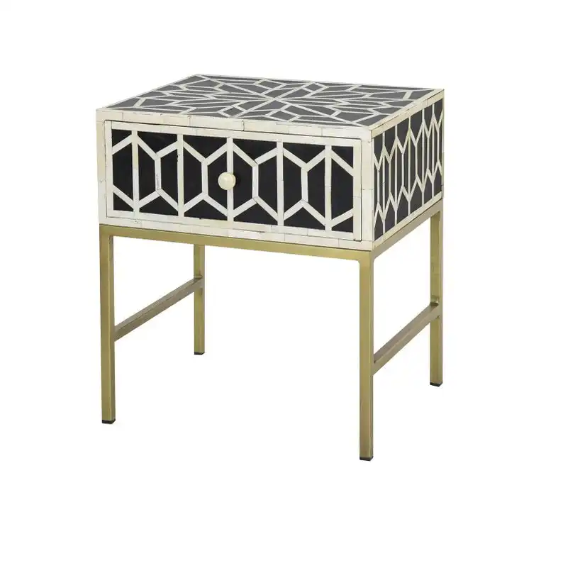 Kunden spezifisches Design Knochen Inlay Möbel Bett Seite Knochen Inlay Hocker Vintage Home Decor Produkt Knochen Inlay von STAR CRAFTS INDIA