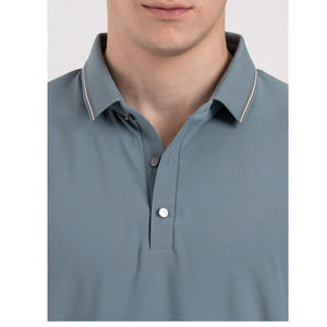 เสื้อโปโลผ้าฝ้ายสีพื้นสำหรับผู้ชาย, เสื้อคอตตอนสวมใส่สบายระบายอากาศได้ดีสวมใส่สบายใส่100% พอดีตัวปกติ - Product Image 2