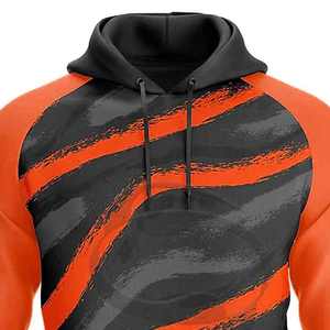 Sweats à capuche en molleton de coton/polyester avec impression en relief, broderie 3D personnalisée, pull tendance, sweats à capuche chauds pour hommes - Product Image 2