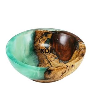 Centros de mesa de cena, cuenco de almacenamiento de frutas secas redondeadas, decoración de encimera de cocina, cuencos de servidor de fideos de madera maciza - Product Image 1