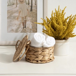 Boîte à bijoux ronde avec couvercle en jacinthe d'eau, matériau naturel, écologique, décoration naturelle pour la maison et la maison, vente en gros du Vietnam - Product Image 5