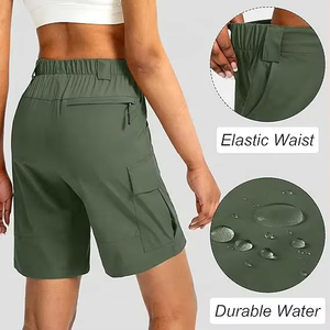 Shorts cargo taille mi-haute pour femmes, confortables et respirants, 100 % coton, avec cordon de serrage – Fabrication professionnelle - Product Image 2