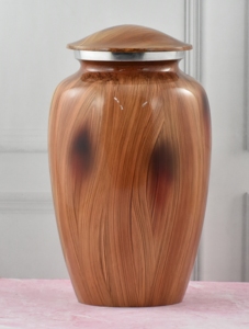 Belle urne de crémation en métal marron de style moderne pour restes humains ou cendres d'animaux domestiques - Product Image 2