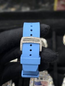 Reloj de Pulsera de Lujo para Hombre de Acero Inoxidable con Movimiento Automático y Moissanita VVS Completamente Engastada, Esfera Analógica de 41 mm y Correa de Goma - Product Image 6