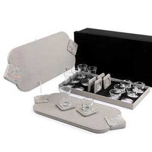 Multi purpose leather serving <b>tray</b> with versatile design suitable for serving drinks <b>snacks</b> and meals with ease - Product Image 4