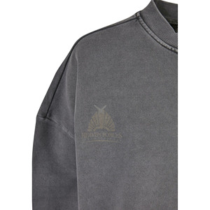 เสื้อสเวตเชิ้ตผู้หญิงขายดี ผ้าฝ้าย 100% เฟรนช์เทอร์รี่ 300-450 GSM ล้างสีแบบวินเทจ คอกลม พร้อมโลโก้ด้านหน้า - Product Image 6