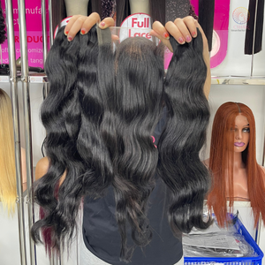 100% ที่ยังไม่ได้แปรรูปผมมนุษย์เวียดนาม Bundles รูปแบบร้อนคลื่นธรรมชาติดิบผม Bundles สวิสปิด 5X5 18 นิ้ว - Product Image 3