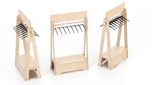 Migliore qualità custom vetrine appese in legno abiti firmati organizzatore per negozio appendiabiti al dettaglio - Product Image 5