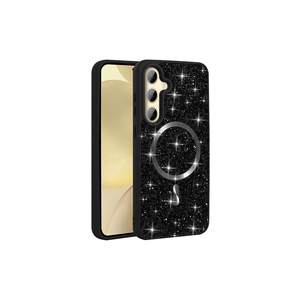 Étui en silicone mosaïque de diamants de luxe pour Samsung pour Galaxy S24 FE compatible Magsafe, coque arrière de protection antichoc - Product Image 2