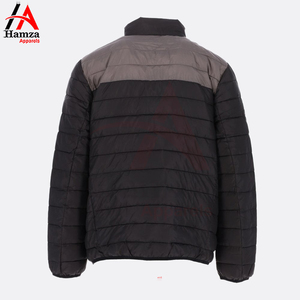 Chaqueta acolchada negra y gris ligera para hombre, ropa de abrigo cálida de invierno a prueba de viento con cierre completo de cremallera, cómoda para la temporada de primavera - Product Image 3