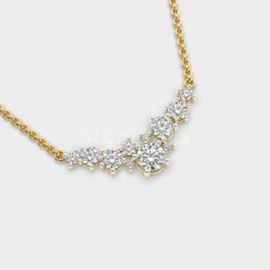 Collier de diamants de jeu géométrique-Design contemporain et audacieux avec des diamants éblouissants pour un look élégant et moderne - Product Image 2