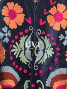 Chaqueta de Algodón con Bordado Floral a Mano, Cuello Mandarín, Manga Larga, Talla Grande, Estilo Prairie Chic para Mujer, Otoño - Product Image 5