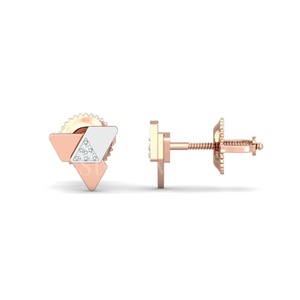 Boucles d'oreilles en diamant losange futuriste en argent sterling 925 d'Inde Bijoux géométriques en diamant naturel et cultivé en laboratoire Moissanite - Product Image 3