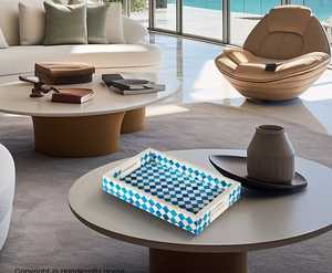 Bandeja con incrustaciones de hueso hechas a mano Opulent Harmony, artículos para el hogar árabes personalizados hechos a mano para un comedor lujoso y un elegante estilo de mesa - Product Image 2