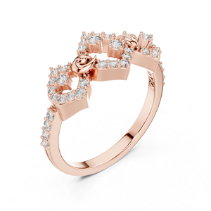 Anillo de Compromiso de Oro Rosa de 14K con Diamante Cultivado en Laboratorio para Mujer |   Anillo de Boda y Fiesta de Lujo Chapado en Oro con Certificado IGI - Product Image 4