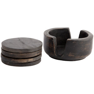 Posavasos de nogal de madera con mango de Color negro, aspecto atractivo para el hogar y utensilios de cocina para ocasiones, posavasos de madera directo de fábrica - Product Image 1