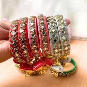 Ajustable tradicional abrible Choodi brazaletes Kundan piedras mujeres boda Haldi Mehndi Eid Favor damas de honor brazaletes de moda - Product Image 3