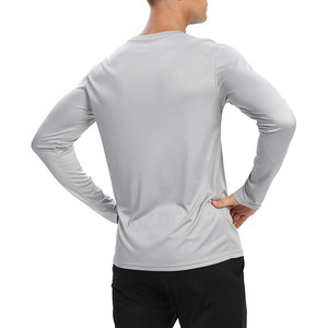 Camiseta de Manga Larga para Hombre, de Secado Rápido, Corte Ajustado, Cuello Redondo, Color Sólido, Informal, 100% Poliéster, Tejido de Punto - Product Image 4
