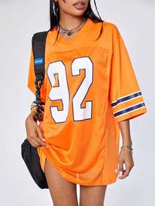 Entrenamiento de malla transpirable personalizado profesional nuevo diseño cosido malla púrpura fútbol americano cuello en V mujeres - Product Image 2