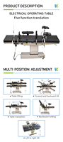 Table d'opération électrique LK/DS-VI, table chirurgicale à 5 moteurs, glissière horizontale de 300 mm, compatible avec le C-arm pour hôpitaux et cliniques