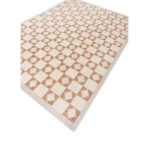 Alhambra Ivory - Alfombras de lana de tejido plano, geométricas, hechas a mano, con diseño de diamante, rectangulares, de yute, para uso doméstico como alfombra de cabecera - Modelo ADWL-13240 - Product Image 2