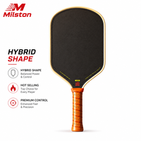 Raquette de pickleball hybride durable MST Best Sale Bread Butter Loco Enhanced Control T700 en fibre de carbone 16 mm pour Boomcore, couleur jaune