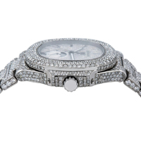 Montre élégante en quartz et moissanite faite à la main avec cadran en cristal de saphir, style luxueux pour cadeau et mariage, export en gros