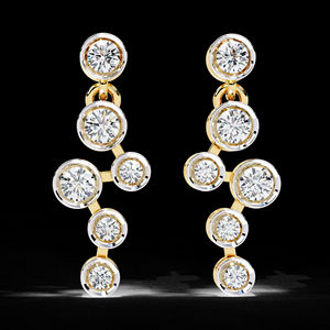 Bijoux luxueux sertis de diamants, style hip-hop, moissanite VVS, boucles d'oreilles en or massif 14 carats, vente en gros - Product Image 1