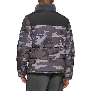 แจ็กเก็ตขนแกะแฟชั่นสำหรับผู้ชาย, เสื้อแจ็คเก็ตแบบมีฮู้ดคอเสื้อมีซิปทำจากผ้าไนล่อนกันน้ำมีโลโก้ด้านหน้า - Product Image 2