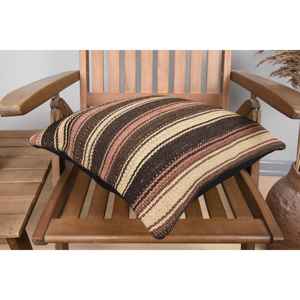 Oreiller Kilim en laine marron 18x18 pouces coussin à motifs moelleux de luxe tissé plume d'impression carrée Vintage pour la literie de noël - Product Image 4