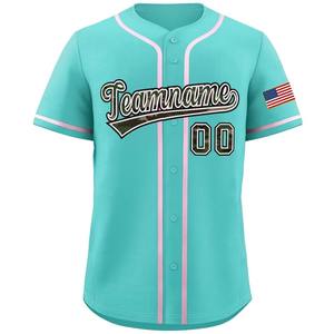 Jersey de Softbol Transpirable de Secado Rápido Personalizado OEM con Botón de Sublimación Cosido Personalizado - Product Image 2