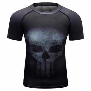 Camisetas de gimnasio para hombre personalizadas de alta calidad, camisetas de compresión con logotipos impresos sublimados de licra, camisetas de gimnasio Premium - Product Image 1