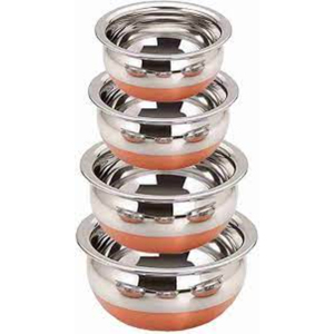 Ensemble de bols et de plateau de forme ronde en métal de qualité supérieure, plaqué or, à texture martelée, pour servir les aliments, en provenance d'Inde - Product Image 4