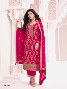 Premium pakistanais hiver Shalwar Kameez costume Viscose Jacquard haut terne Santoon bas brodé Chinon soie Dupatta fantaisie - Product Image 5