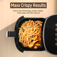 Friteuse à air intelligente avec panier antiadhésif vert, en acier inoxydable, capacité 4,2 QT, contrôle manuel, pour rôtir, réchauffer et déshydrater, température 140F~450F