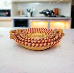ชุดถาดตะกร้าหวายทำมือสุดหรูที่เก็บของหลากสีทรงไข่ไฟประดับบ้านโต๊ะเครื่องแป้งที่แขวนติดผนัง - Product Image 4