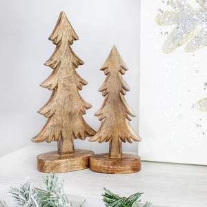 Decorative Wooden <b>WHITE</b> <b>Christmas</b> <b>Tree</b> Ornament for Hanging Ideal for Holiday Home Decorations Classic Festive and Rustic Style - Product Image 6