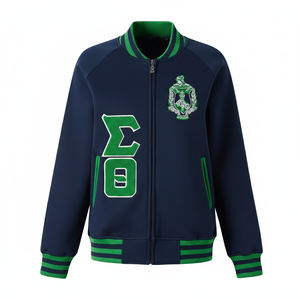 Chaqueta Universitaria Delta Sigma Theta al por Mayor para Hombre, Chaqueta Bomber con Letras Bordadas en Chenilla de la Hermandad Griega, Diseño Personalizado - Product Image 6