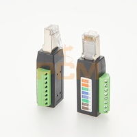 Connecteur à bornes à vis RJ45, prise mâle sans soudure RJ45 vers adaptateur de bornier à 8 broches pour Ethernet Cat5/6/7 AV CCTV