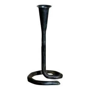 Support de bougie en étain primitif en gros - Plateau festonné en métal noir mat, support de bougie rétro rustique, décoration de table - Product Image 3