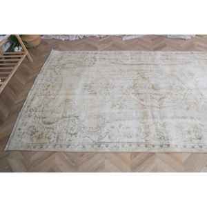 Alfombra Vintage de 4.8x8.7 pies, Alfombra Persa Turca Blanca de Lana - Product Image 5