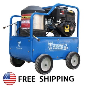 Nettoyeur haute pression à eau chaude industriel OEM, 100 % neuf, 4000 PSI, 4 GPM, avec moteur à démarrage électrique, monté sur châssis, avec réservoir de 175 gallons, HPW40KT - Product Image 2