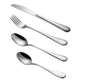 Set peralatan makan Stainless Steel, alat makan sendok garpu sumpit Stainless Steel sederhana