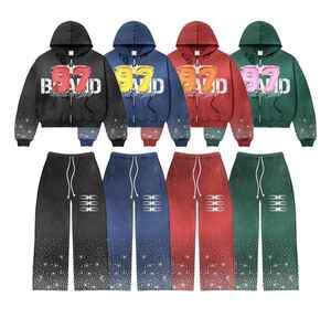 ชุดวอร์มในเมืองสำหรับผู้ชายชุดวอร์มมีฮู้ดซักด้วยหินชุดวอร์มลำลองสำหรับผู้ชาย | ขายส่งชุดออกกำลังกาย - Product Image 6