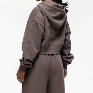 Ensemble de survêtement pour femme avec logo personnalisé, sweat à capuche zippé effet vieilli, jogging, ensemble deux pièces, ensemble de survêtement pour femme, ensemble de survêtement pour femme 2026 - Product Image 4